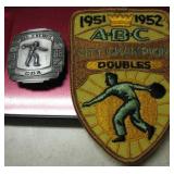 1948 Bowling Belt Buckle & 1951 Award Patch