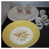 Vtg Autumn Gold Bowl, 8 Road Runner Rings, Votives