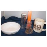 Rare Vtg Dog Bottle, 22k Canada Mug, Brazil Bowl