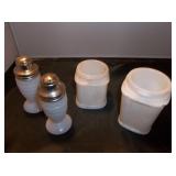 Hazel-Atlas Milkglass Jars & Bee Hive Salt Pepper