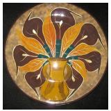 Large Pottery  Mexican Cala Lillies Wall Platter