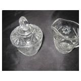 Vtg Anchor Hocking Cream & Sugar w/ Lid