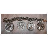 Vtg Napier Asian Charm Bracelet