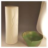 Pottery- Wht Vase MI Artist