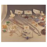 Assorted Costume Pins, Rings, Chains+