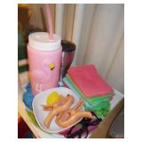 Plastic Flamingo Cup & Clips, Napkins, Plate/ Bowl