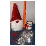 Gnome Santa, Ornaments, Snowman Candle Holder, Rug