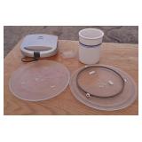 2 Micro Turntables, Stoneware, Panini Maker+