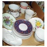 Mixed Fine China Cups & Saucers