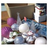 Snowman Stack Boxes & Pink Ornaments & Decor
