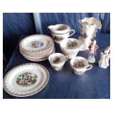 Vtg Cronin China Saucers, Japan Figures