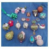 Vtg Pin Beaded & Sequined Ornaments