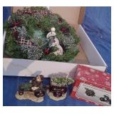 Snowman Wreath & Driving a Tractor Decor