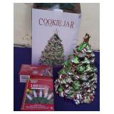New Christmas Tree Cookie Jar & Lights