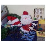 Vtg Santa Decor, Bulbs, Ornaments, New Lights