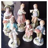 8" Bisque Porcelain Figurines