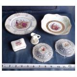 Fine Porcelain Trinket & Toothpic & Candle Holders