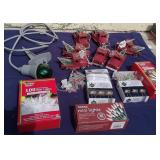 Metal Red Truck Ornaments, New String & Yard Light