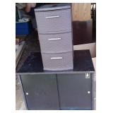 Blk TV Stand & 3 Drawer Storage
