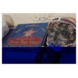 Vtg Tree-Top Star in Box, String Lights & Decor