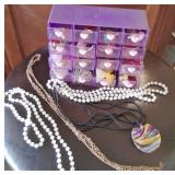 Jewelry Box of Earrings, Pearls & Necklaces