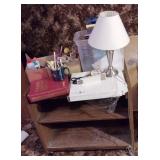 Office Supplies, Lamp, Rolling Shelf