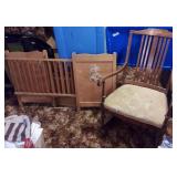 Vtg Rocker & Small Crib