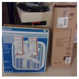 New Box Fan & Brass Floor Lamp