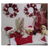 Puppy Christmas Decor, 2 Wreaths+