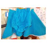 Vtg Youth Aqua Corduroy Cheer Skirt & Briefs