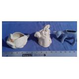 Vtg Ceramic Planters- Bo Peep, Swans, Lamb
