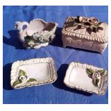 Vtg Porcelain Dresser Set