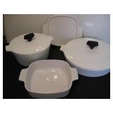 RARE Vtg White Corning Ware Buffet Set