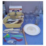 Vtg Tupperware, Cutlery, Parfait Glasses, Bottles+