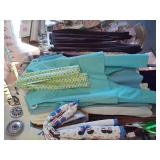 Vtg Teal Tunic Pant Set w/ Scarf