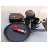 Black Dish Set, Fry Pan & Can Opener
