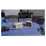 Vtg Wind Alarm & Electric Clocks, Tape Recorder