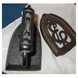 Vtg Hammered Cast Iron & Enterprise Co Trivet