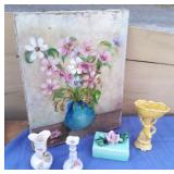 Vtg Enesco Ceramics, Oil Painting