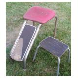 Vtg Chrome Shoe Shine Stools