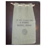Vtg 1st National Bank Of Menominee Bank Bag