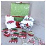 Christmas Red Truck Decor, Towels & Gift Box
