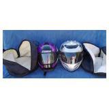 2 Full Face Helmets w/ Cases