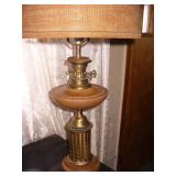 Retro Wood & Brass Colored Lamp