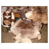 Vtg Raccoon, Whitetail, Caribou? & Patchwork Pelts