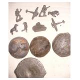 Vtg Homemade Die Cast Figures & extra lead