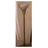 Vtg Floor Lamp with Tulip glass Shade
