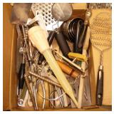 Assort Kitchen Utensils- Vtg Orange Peeler