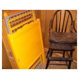 Vtg Playpen, Crib & Highchair