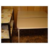 Folding Card Table & Metal Shelf